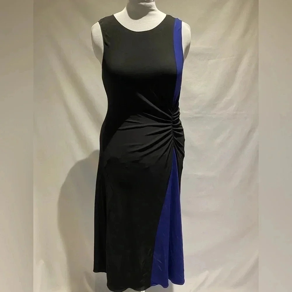 Armani Collezioni black dress with blue accent, size 10